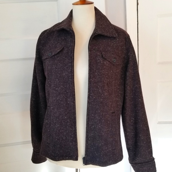 Aeropostale Brown Wool Blend Zip Front Jacket, Size M - Picture 8 of 16